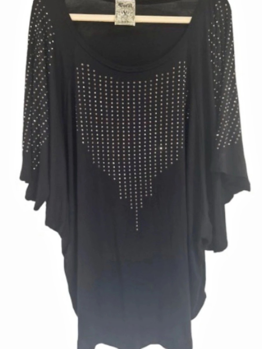 Vocal Studded Black bat wing Tunic Like New
